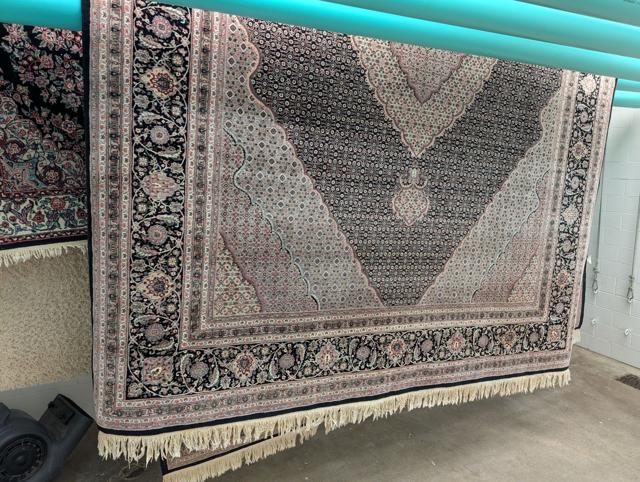 Oriental rug with restored colors after a full facility wash