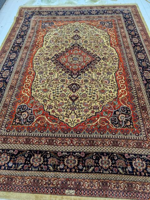 Persian rug with vibrant colors after cleaning