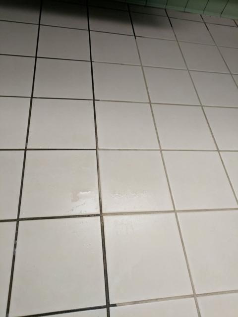 White tile with clean, bright grout lines